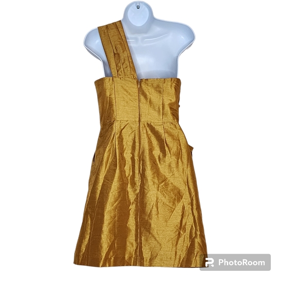 Hutch by Anthropologie Gold Bow Tie Mini Dress Size 2 NWOT - Picture 6 of 9